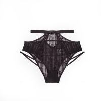 YUNWUXIN女士内裤高腰性感透明三角裤少女棉黑色新款内裤蕾丝女魅惑内裤