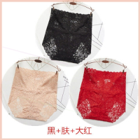 YUNWUXIN。大码高腰冰丝收腹提臀内裤女性感透明蕾丝内裤裤头女透视三内裤