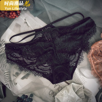 YUNWUXIN欧美性感蕾丝内裤女网纱透明绑带细带镂空公主甜美少女低腰三角裤内裤