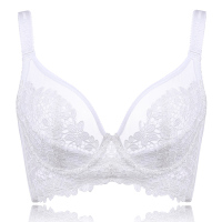 YUNWUXIN文胸薄款超薄大码胖mm大胸大显小内衣女罩杯夏季胖子胖妹95dfe胸罩