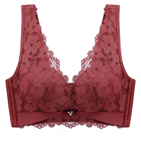 YUNWUXIN奥诗本命年蕾丝乳胶无钢圈文胸小胸聚拢侧收胸罩透气内衣女士胸罩