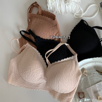 YUNWUXIN秋冬新款蕾丝内衣女无钢圈舒适聚拢文胸薄杯收副乳调整型胸罩胸罩