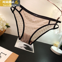 YUNWUXIN内物府 轻薄性感蕾丝内裤女士低腰棉裆透明网纱舒适三角裤底裤内裤