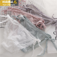 YUNWUXIN4条半透明性感绑带内裤网纱系带色蕾丝边日系低腰少女款T裤内裤