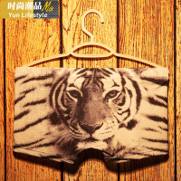 YUNWUXIN男士内裤棉平角裤性感冰丝U凸四角裤老虎印花男式青年潮男卡通内裤