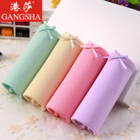 YUNWUXIN港莎女士内裤女蕾丝中腰提臀三角裤裤头舒适透气短裤底裤四条内裤