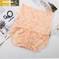 YUNWUXIN高腰内裤女棉收腹过肚脐蕾丝黑色大码胖mm夏季薄款透气红色内裤