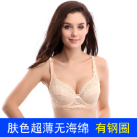 YUNWUXIN夏季薄款文胸超薄内衣女胸罩无钢圈聚拢透气蕾丝性感大胸显小夏天胸罩