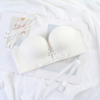 YUNWUXIN无肩带内衣女防滑聚拢白色婚纱礼服拉B绑带加厚半罩杯小胸文胸胸罩