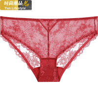 YUNWUXIN宝诗嫣牛年本命年红色内裤女蕾丝薄款透气低腰提臀棉裆底裤内裤