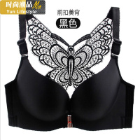 YUNWUXIN大码文胸胖mm聚拢200斤美背豹纹内衣前扣无钢圈薄款加肥加大胸罩D胸罩