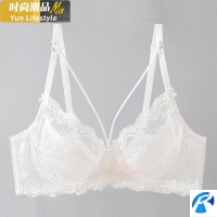 YUNWUXIN性感内衣大胸聚拢收副乳半杯罩蕾丝薄款大显小防下垂薄款文胸大码胸罩