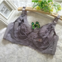 YUNWUXIN超薄性感蕾丝夏透明透视大码文胸罩杯包裹不跑杯显小缩胸内衣胸罩
