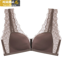 YUNWUXIN超聚拢!性感内衣少女小胸无钢圈夏季薄款前扣式美背文胸蕾丝胸罩胸罩