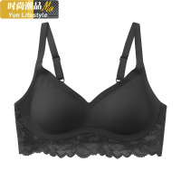 YUNWUXIN蕾丝花边光面内衣女小胸聚拢调整型胸罩红色本命年属牛文胸胸罩