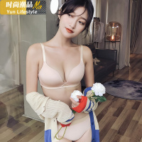YUNWUXIN贵人蝶光面无钢圈镂空内衣上托聚拢性感舒适薄款文胸罩女红色胸罩