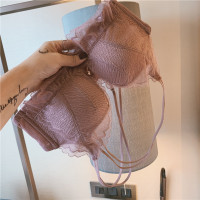 YUNWUXIN内衣女美背交叉加厚性感透气蕾丝小胸聚拢文胸罩无钢圈上托收副乳胸罩