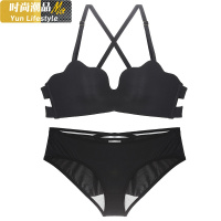 YUNWUXIN无肩带内衣女聚拢上托防滑前扣美背胸罩 光面无钢圈无带文胸胸罩