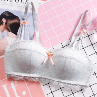 YUNWUXIN半杯文胸聚拢上托小胸显大少女日系小胸罩无钢圈加厚蕾丝内衣胸罩