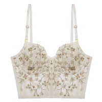 YUNWUXIN贴身日记法式重工立体刺绣蕾丝花朵复古马甲内搭吊带文胸薄内衣女胸罩