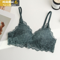 YUNWUXIN少女清新泡泡蕾丝轻薄款内衣舒适无钢圈法式三角杯性感学生文胸罩胸罩