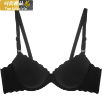 YUNWUXIN聚拢文胸薄款小胸按摩杯光面内衣女士胸罩上托性感红色本命年胸罩