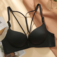 YUNWUXIN美背文胸聚拢小胸平胸加厚上托性感无钢圈胸罩前扣内衣女乳胶胸罩