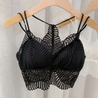 YUNWUXIN欧洲站新挂脖美背蕾丝性感聚拢配胸垫加长吊带背心内衣裹胸抹胸女抹胸