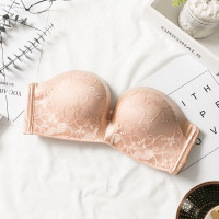 YUNWUXIN婚纱隐形文胸无肩带内衣聚拢防滑上托加厚小胸贴抹胸裹胸女无钢圈抹胸