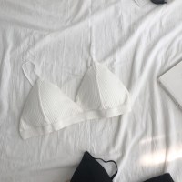 YUNWUXIN法式三角杯文胸小胸细带无钢圈内衣美背少女吊带抹胸薄款女装春秋抹胸