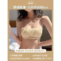 YUNWUXIN半杯无肩带防滑内衣女小胸聚拢多情猫无钢圈抹胸防走光文胸罩套装抹胸