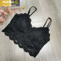 YUNWUXIN蕾丝美背裹胸内搭免穿文胸吊带式抹胸厚杯小胸聚拢内衣女性感胸罩抹胸