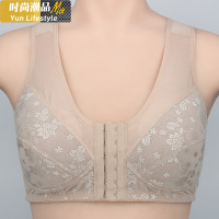 YUNWUXIN中年薄胸罩中老年人妈妈文胸背心式前扣大码无钢圈棉布内衣女士吊带