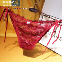 YUNWUXIN▲玫瑰纹▲性感蕾丝内裤女 诱惑女士丁字裤 绑带系带女装T裤内裤