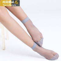 YUNWUXIN袜子女水晶丝袜黑色性感ins薄款超薄隐形透明肉色短袜浅口春秋款丝袜