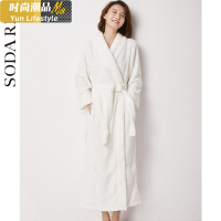 YUNWUXIN法兰绒睡袍女秋冬长款情侣款一对珊瑚绒睡衣加绒加厚白色浴袍吸水睡衣