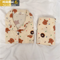 YUNWUXIN睡衣女秋冬棉可爱甜甜圈小熊棉居家服长袖套装春季薄款家居服睡衣