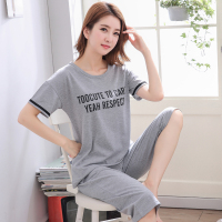 YUNWUXIN睡衣女夏季短袖七分裤棉宽松可爱卡通棉夏款女装家居服套装女睡衣