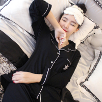 YUNWUXIN春秋宽松棉睡衣女士长袖秋冬套装胖MM200斤加大码家居服可外穿睡衣