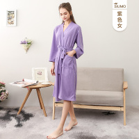 YUNWUXIN夏季薄款男士浴袍女夏天吸水速干浴衣加肥大码华夫格睡袍情侣睡衣睡衣