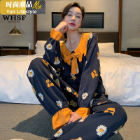 YUNWUXIN睡衣女士春秋季棉网红公主风长袖可爱卡哇伊卡通小熊家居服套装睡衣