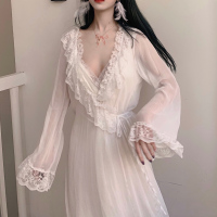 YUNWUXIN小红书仙女睡衣带胸垫两件套性感吊带睡袍公主风莫代尔家居服春秋睡衣