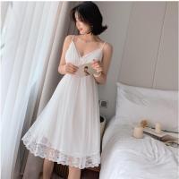 YUNWUXIN小红书仙女睡衣女夏性感蕾丝吊带睡袍两件套公主风莫代尔睡裙春秋睡衣