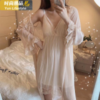 YUNWUXIN小红书仙女公主睡衣女夏薄款带胸垫性感莫代尔吊带睡裙两件套甜美睡衣