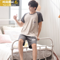 YUNWUXIN情侣睡衣夏季短裤短袖大码卡通可爱睡衣女学生棉春夏家居服套装睡衣