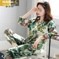 YUNWUXIN睡衣女士春季春夏季春款棉长袖家居服棉春秋款薄款梭织棉妈妈睡衣