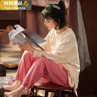 YUNWUXIN很仙的长袖睡衣女春秋棉两件套秋冬季韩版清新学生家居服可外穿睡衣
