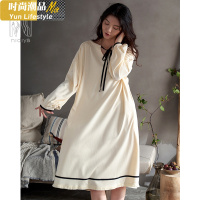 YUNWUXIN妮狄娅睡衣女秋季棉长袖睡裙甜美公主简约春秋色可外穿家居服睡衣