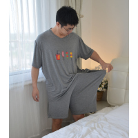 YUNWUXIN200斤加肥大码啤酒串串睡衣情侣男女夏莫代尔短袖短裤宽松家居服睡衣