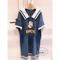 YUNWUXIN夏季可爱情侣款大力水手卡通睡衣男女短袖短裤棉家居服套装睡衣